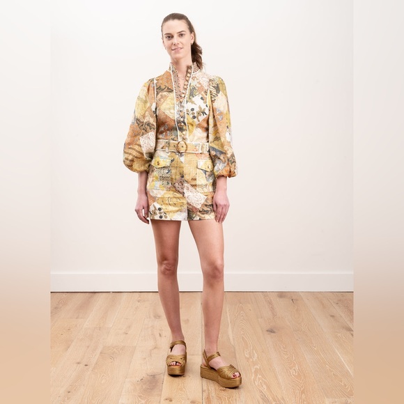 ZIMMERMANN Brightside Paisley Linen Shirt & Shorts Size Zimmermann 2 - Picture 3 of 16